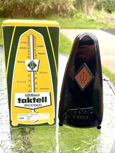 VGC Wittner Taktell Piccolo Black Metronome West Germany Music Meter In Box - Picture 1 of 11