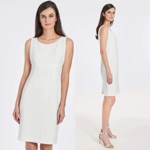 Sale! Kasper Off White Iconic Stretch Crepe Sheath Dress Size 16 - Picture 1 of 6