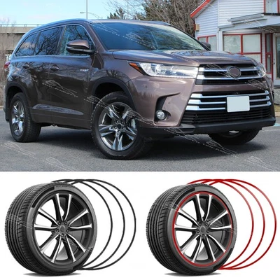 Tiras protectoras de llanta de cubo de rueda para Toyota Highlander 18"/19"/20" borde de neumático anillo moldura Foto 1 de 4