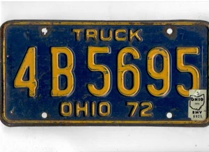 OHIO 1972 license plate "4 B 5695" - Picture 1 of 1