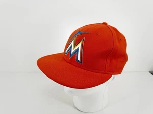 Gorra de béisbol New Era Miami Marlins naranja 59FIFTY ajustada 7 1/8 - Imagen 1 de 8