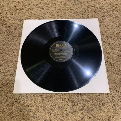 78 об/мин запись над радугой Джуди Гарленд редкая Wizard Of Oz Decca EX шеллак - Изображение 1 из 2