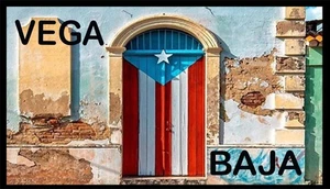 Vega Baja Pueblo Puerto Rico Flag Viejo SJ Door Patch W/ Hook & Loop Fastener - Picture 1 of 1