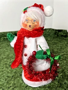 Annalee 9 Zoll Puppe #400114 MerryMint Mrs. Klausel mit rotem Kranz (2014) mit Etikett - Bild 1 von 12