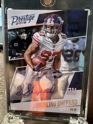 2018 Panini Prestige - Sterling Shepard #135 Xtra Points Blue Signatures (AU) - Image 1 of 2