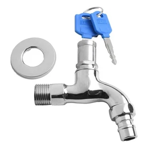 Hohe Qualität Wasserhahn Mit Tastensperre 1 STÜCKE Abschließbar Silber - Bild 1 von 17
