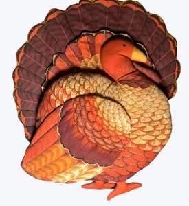 Thanksgiving Truthahn geformt Wandbehang Dekoration genähter Stoff Herbstfarben - Bild 1 von 10