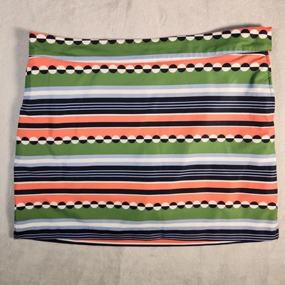 Saia atlética forrada curta tênis de golfe listrado verde feminino IZOD Skort tamanho 16 - Imagem 1 de 4