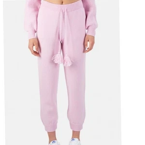 Love Shack Fancy Tristan Pink Cashmere Blend Tassel Drawstring Jogger Pants S - Picture 1 of 10