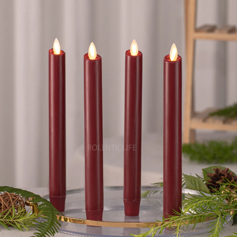  Velas cónicas de cera sin llama LED Luminara con llama danzante realista  Foto 1 de 4