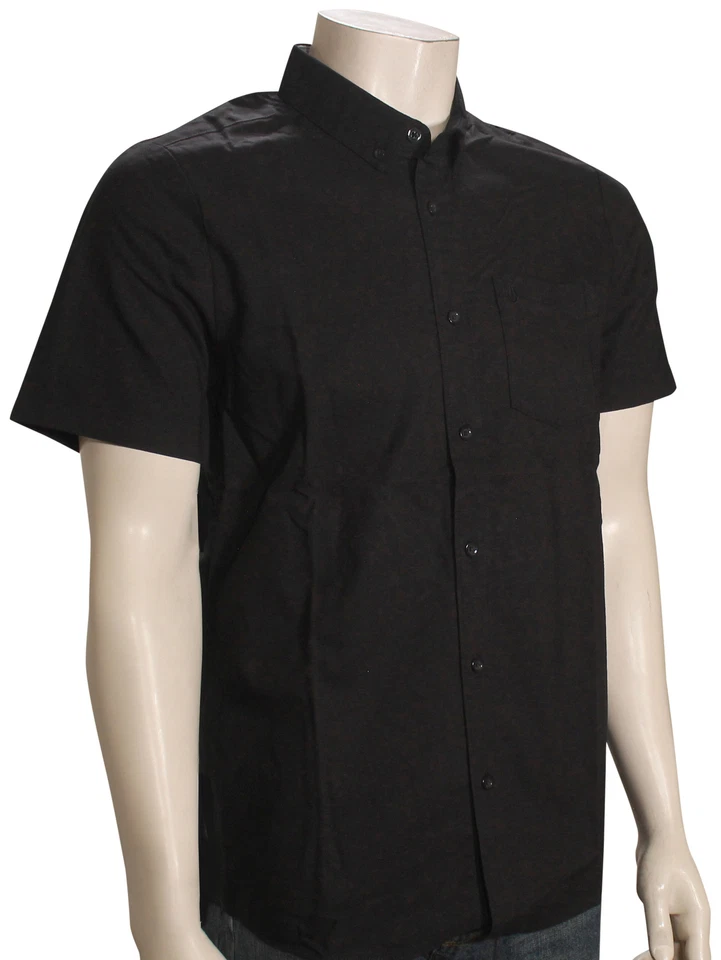 Volcom Everett Oxford SS Button Down Shirt - New Black - New - Image 1 of 1