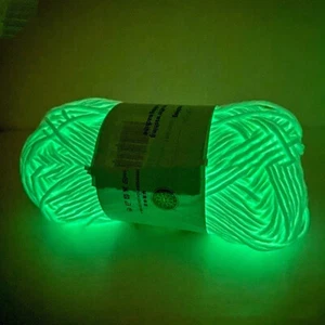 Hilos tejidos de lana luminosa tejidos tejidos a mano poliéster que brillan en la oscuridad - Imagen 1 de 23