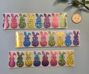 24 HOLOGRAPHIC EASTER STICKERS/EASTER BUNNY STICKERS/EASTER STICKERS/ EASTER - Picture 1 of 5