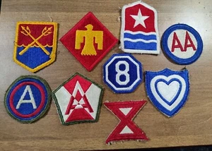 LOTTO PATCH ORIGINALE SECONDA GUERRA MONDIALE ESERCITO AMERICANO 45° FANTERIA, 3° RETRO VERDE - Foto 1 di 12