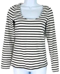 Victoria's Secret Women's Size S Black White Striped Long Sleeved Top - Picture 1 of 7