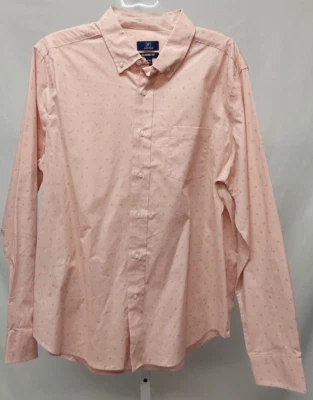 George Mens Classic Fit Salmon Pink Button Up Casual Shirt Size Large 42-44 - Изображение 1 из 3
