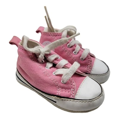Zapatillas altas Converse para niños pequeños talla 2 rosa primera estrella 88871 Foto 1 de 4