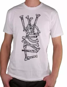 WeSC We Are Superlative Conspiracy Hombre Blanco Rodaje Huesos Logo Camiseta Nwt - Imagen 1 de 2