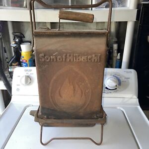 Vintage Son of Hibachi Fold Open Portable Cast Iron Charcoal Grill Rust Wear