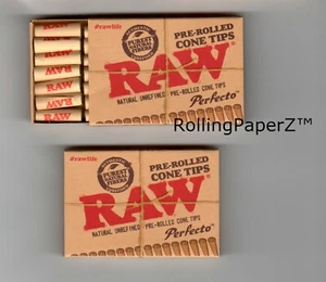 TWO PACKS of RAW Perfecto PRE-ROLLED CONE Tips/ 21 per Pack/ 42 Tips Total - Picture 1 of 2