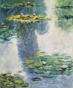 Monet Pond #e3D-07, 24x20, 100 % handbemalt Reproduktion Ölgemälde - Bild 1 von 6