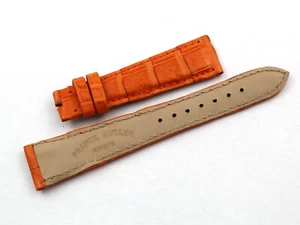 Service Correa Franck Muller Cuero Verdadero Cocodrilo Naranja 18/14mm a Mano - Imagen 1 de 4
