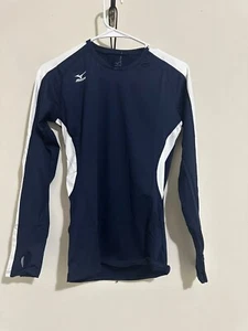 MIZUNO woman's Black Blue DryLite Long Sleeve Volleyball Stretch Size S - Picture 1 of 5
