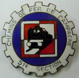 Insigne WWII 1945 Génie 51° SCF SECTION de CHEMINS de FER de CAMPAGNE ORIGINAL - Picture 1 of 2