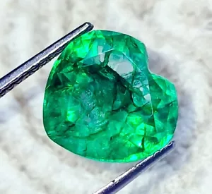 Certified Heart Shape Natural Emerald 8.00 Ct Loose Gemstone - Picture 1 of 4