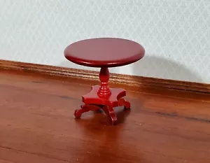 Dollhouse Side Table Small Round End Table Mahogany 1:12 Scale Furniture - Picture 1 of 3
