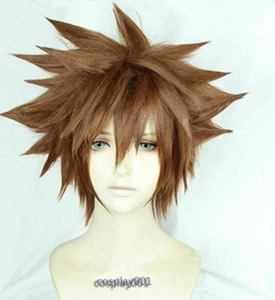KINGDOM HEARTS 3 Sora Wigs Short Brown Heat Resistant Anime Cosplay Wig - Picture 1 of 8