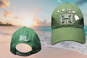 Gorra Hawaii Verde Hecha por Happy Shirts Surf Bordada - Imagen 1 de 10