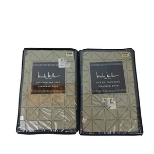 Nicole Miller standard shamset Of 2 Sage Color, 20“ X 26“ 100% Cotton - Picture 1 of 6