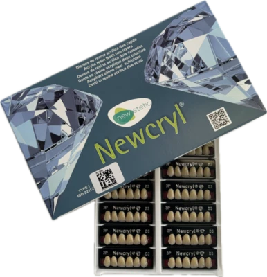 NEW STETIC Newcryl Upper Anterior Mould A25 1 x 6 33° Two-Layer False Teeth Multi-Shade