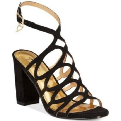 NIB Thalia Black Suede Strappy Dress Sandals Heels - Size 7 - Image 1 of 4