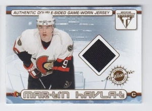 2001-02 PACIFIC PS TITANIUM HAVLAT HOSSA JERSEY DOUBLE GAME WORN #47 Senators - Bild 1 von 2