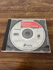 ⭐️⭐️⭐️⭐️⭐️ Quicken Family Lawyer Deluxe Version 8.0 Software CD Disc Only - Picture 1 of 2