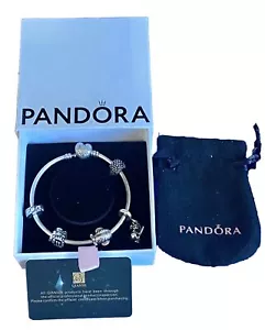 Bracciale Pandora In Argento Massicciò 925 Originale con 5 charms (Set Completo) - Imagen 1 de 11