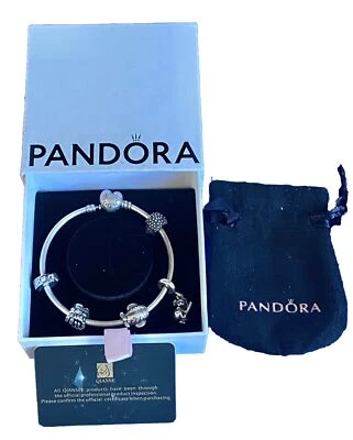 Bracciale Pandora In Argento Massicciò 925 Originale con 5 charms (Set Completo) - Imagen 1 de 4