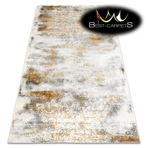 Amazing exclusive ACRYLIC RUGS "ELITRA" Abstraction IVORY / ORANGE Best Quality - Picture 1 of 12