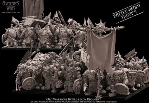 Orc Warriors Battle-Ready Regiment - Wargames - 9th age - d&d - Tabletop - Imagen 1 de 3