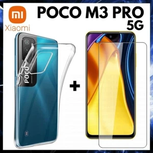 COVER TRASPARENTE + PELLICOLA VETRO TEMPERATO PER XIAOMI POCO M3 PRO 5G CUSTODIA - Zdjęcie 1 z 11