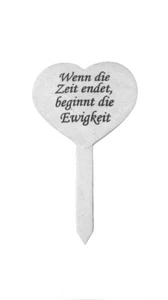 Decorazione per tomba ""Cuore con iscrizione"" 22,5 cm - decorazione per tomba - cuore in lutto - decorazione funebre - Foto 1 di 2