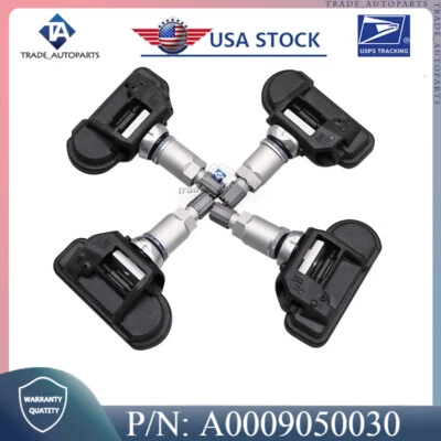 Juego de 4 sensores TPMS válvula para Mercedes C63 AMG C300 CLK350 C350 A0009050030 Foto 1 de 4