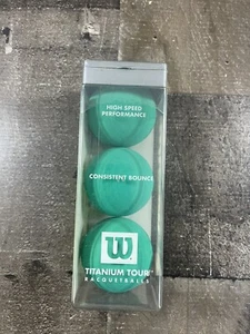 Wilson Titanium Tour Racquetballs Green 3 Pack NIB Factory Sealed - Picture 1 of 6