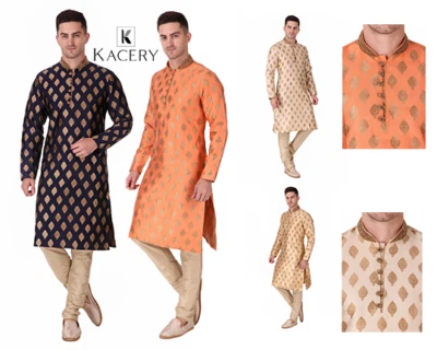 KACERY Men's Indian brocade kurta Pajama fancy wedding outfit sherwani indo AN820