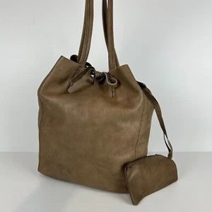 Vera Pelle Made In Italy Leather Handbag With Coin Purse Beige Soft Boho - Picture 1 of 21