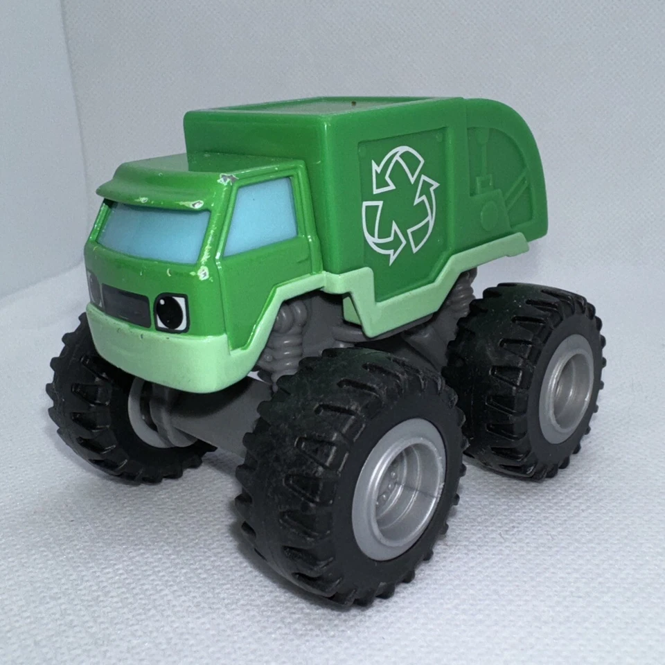 Camión de reciclaje Blaze And The Monster Machines Reese verde Monster Truck raro Foto 1 de 4