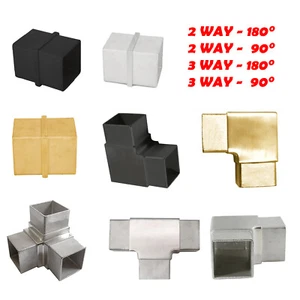 Conector empotrado de acero inoxidable de grado 316 para tubo cuadrado de 2" x 2" - Imagen 1 de 37