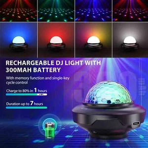 U`King Mini LED RGB USB Discokugel 300mAh Akku Lichteffekt Disco Licht Bar Show - Bild 1 von 9